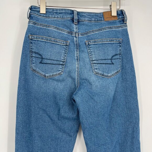 American Eagle High-Waisted Stretch Blue Mom Jeans Size‎ 4 - Picture 3 of 8